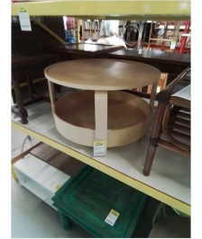 TABLE BASSE RONDE BOIS CLAIR 2 NIVEAUX IKEA BORGEBY