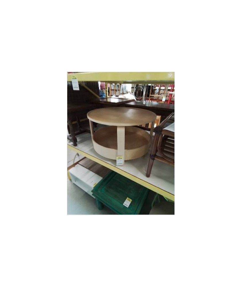 TABLE BASSE RONDE BOIS CLAIR 2 NIVEAUX IKEA BORGEBY