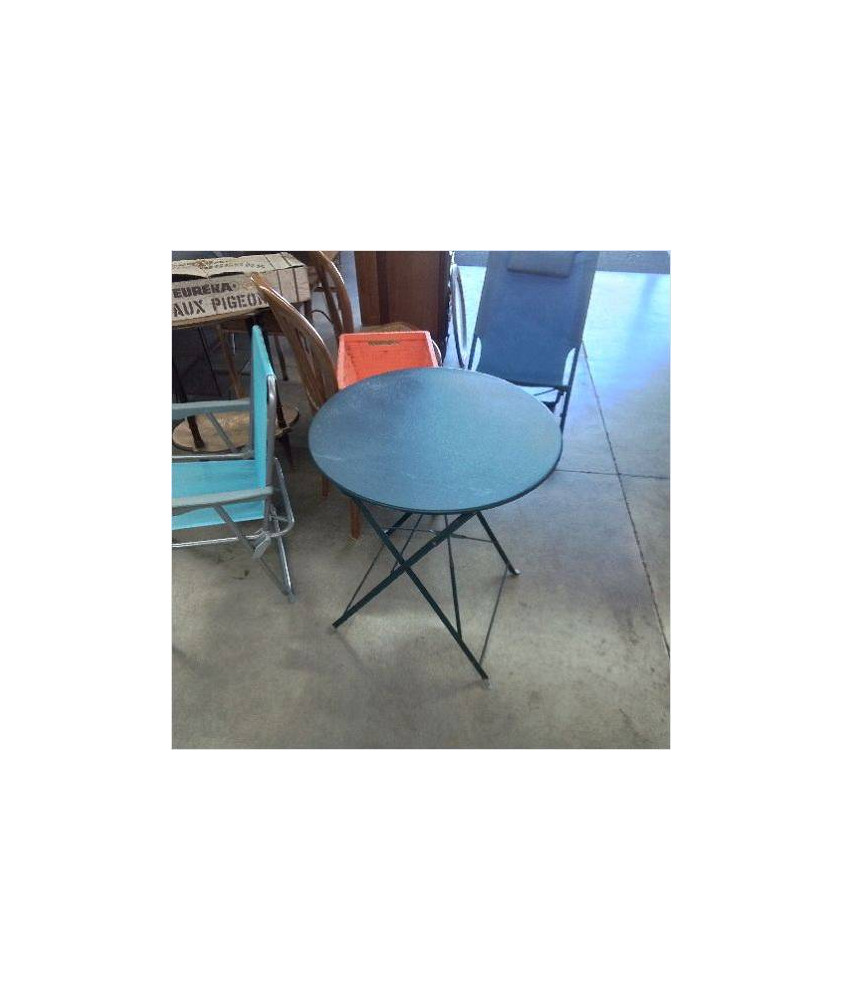 TABLE DE JARDIN METAL VERT 
