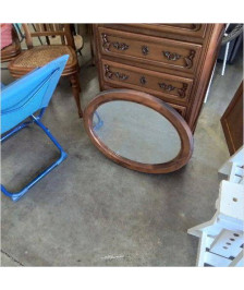 MIROIR OVALE CADRE BOIS 