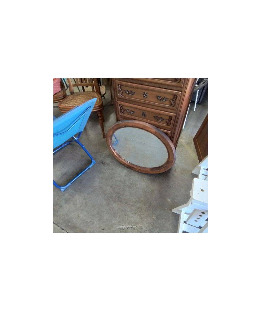 MIROIR OVALE CADRE BOIS 