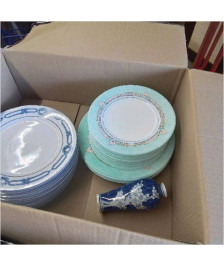 LOT 6 GRANDE ASSIETTES + 18 PETITES ASSIETTES VERTES VINTAGES 