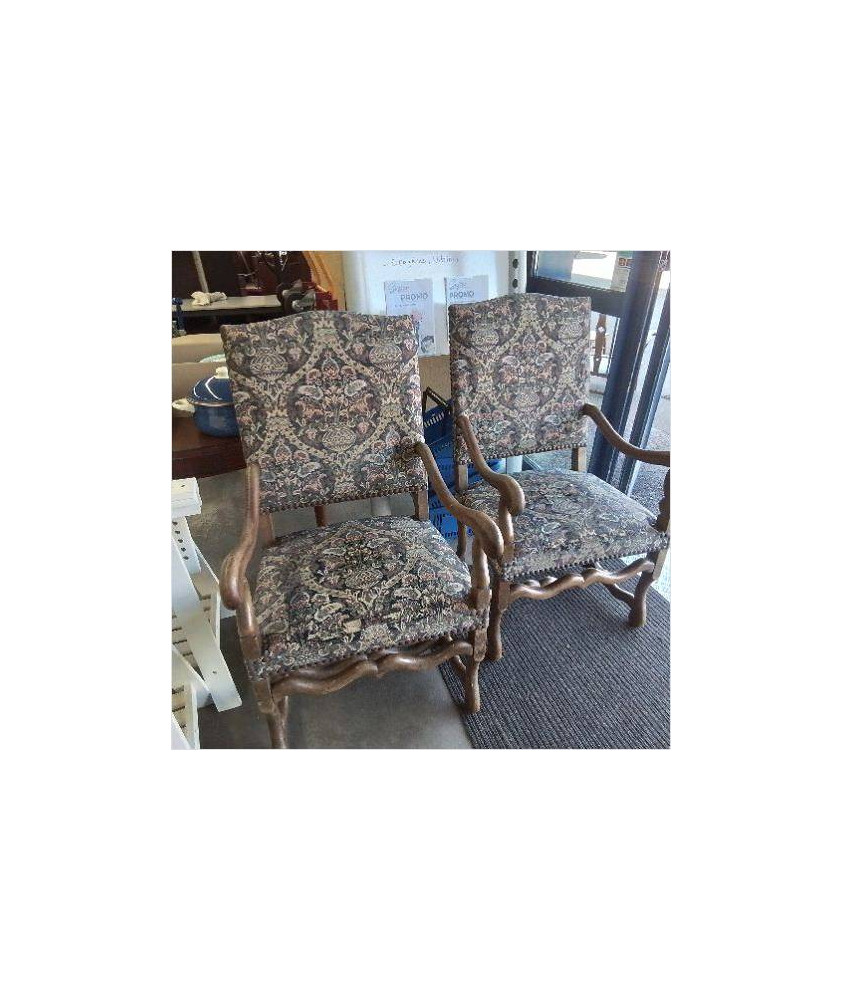 PAIRE FAUTEUILS STYLE LOUIS XIII