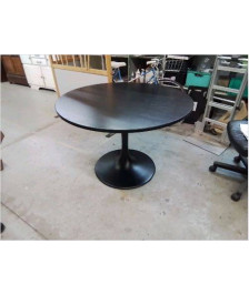 TABLE RONDE NOIR PIED CENTRALE EN FER