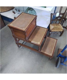 ESCABEAU DE BIBLIOTHÈQUE DESSUS CUIR