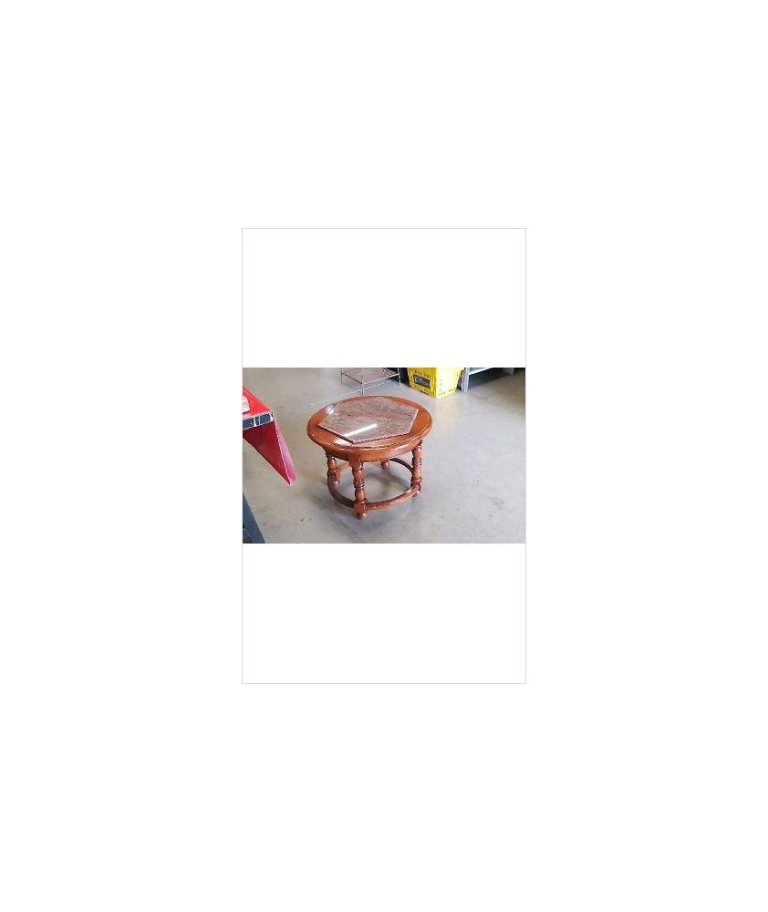 TABLE BASSE MERISIER DESSUS MARBRE
