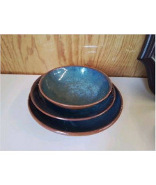LOT DE 3 PLATS EN TERRE CUITE 
