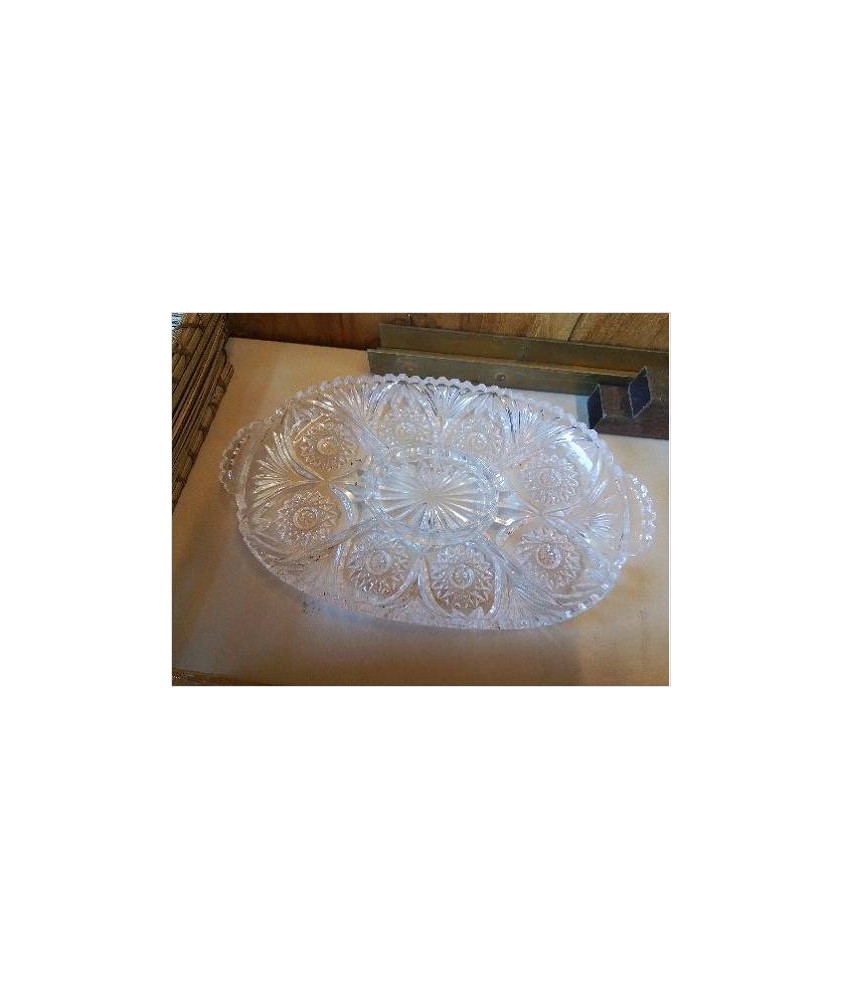 PLAT APERO EN VERRE DECORÉ 