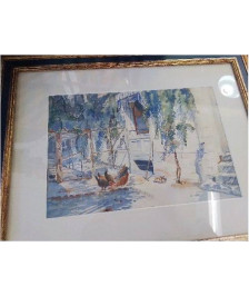 VERITABLE AQUARELLE AUX POULES