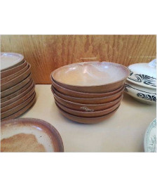 LOT DE 6 ASSIETTES CREUSES EN GRES DU BERRY