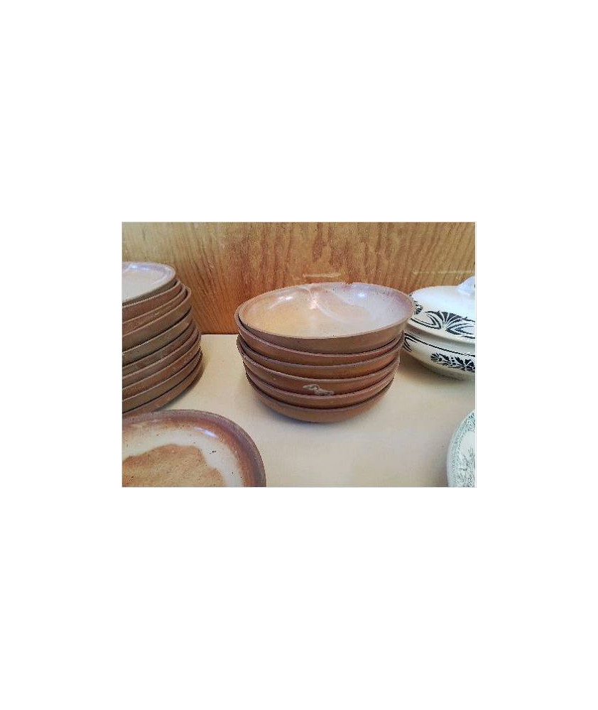 LOT DE 6 ASSIETTES CREUSES EN GRES DU BERRY