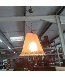 SUSPENSION VINTAGE VERRE EFFET GIVRÉ