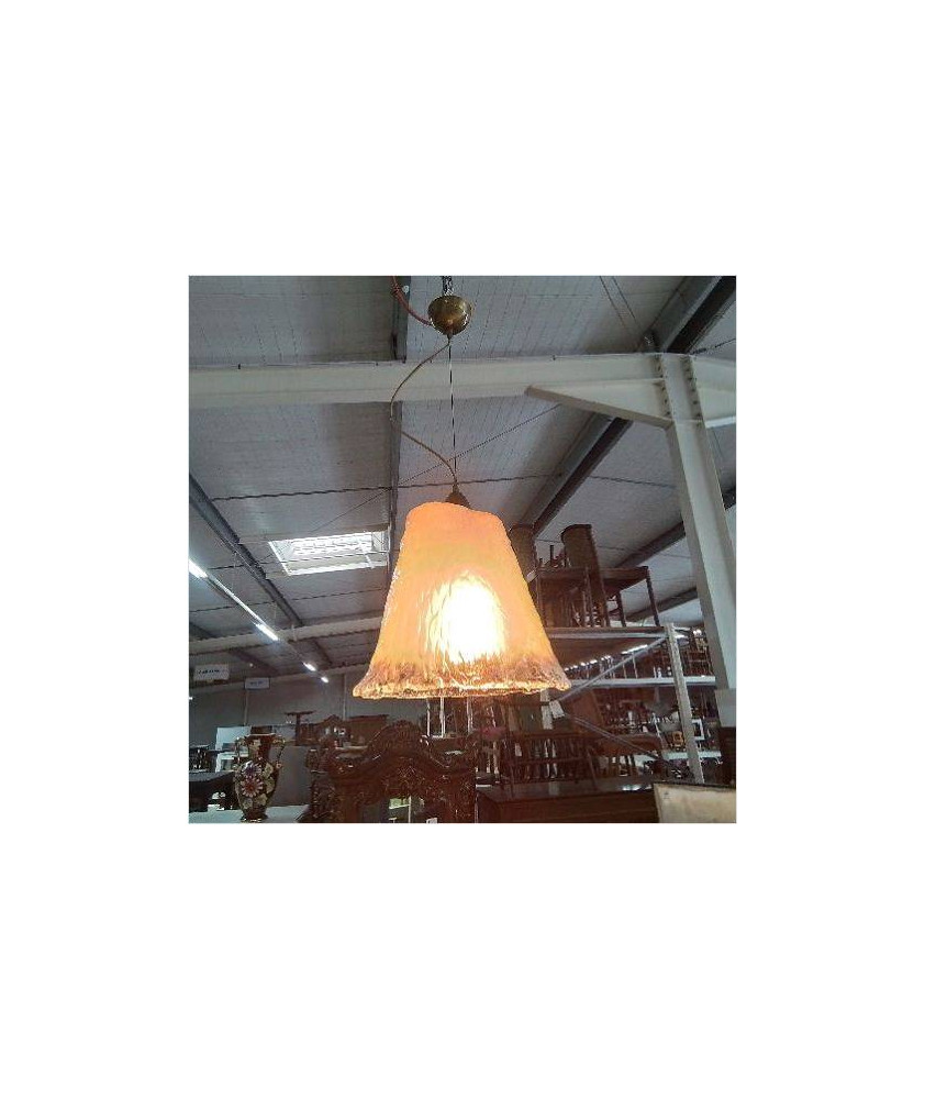SUSPENSION VINTAGE VERRE EFFET GIVRÉ