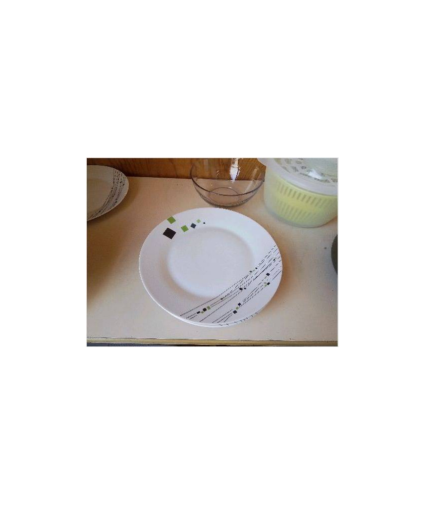 LOT DE 5 ASSIETTES PLATE MOTIF CARRÉ 