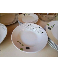 LOT DE 6 ASSIETTES CREUSES MOTIF CARRÉ 