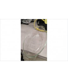 PLAT CREUX VERRE OVALE/ POIGNEE