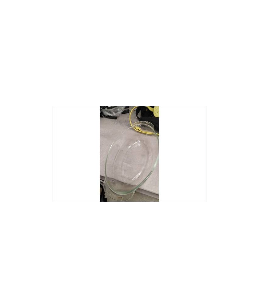 PLAT CREUX VERRE OVALE/ POIGNEE
