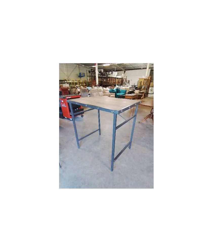 TABLE MANGE DEBOUT RECTANGULAIRE PIÈTEMENT MÉTAL NOIR PLATEAU BOIS STYLE INDUSTRIEL TABLE MANGE DEBOUT RECTANGULAIRE PIÈTEMENT MÉTAL NOIR PLATEAU BOIS STYLE INDUSTRIEL