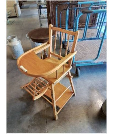 CHAISE HAUTE BÉBÉ BOIS CLAIR ANNÉES 50