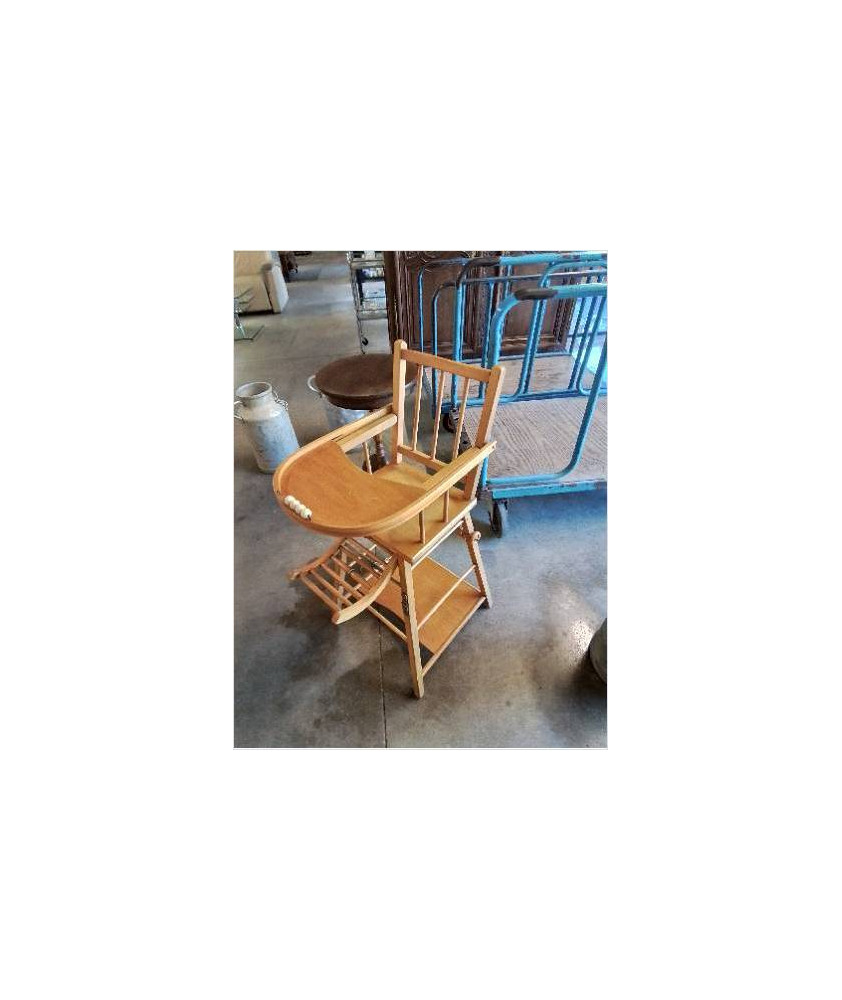 CHAISE HAUTE BÉBÉ BOIS CLAIR ANNÉES 50