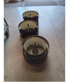 SUSPENSION RONDE TISSU NOIR