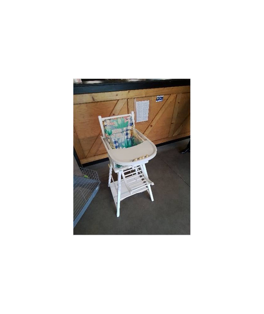 CHAISE HAUTE BÉBÉ BOIS BLANC ANNÉES 50