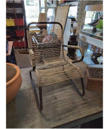 FAUTEUIL ENFANT SCOUBIDOU MÉTAL NOIR ANNÉES 50