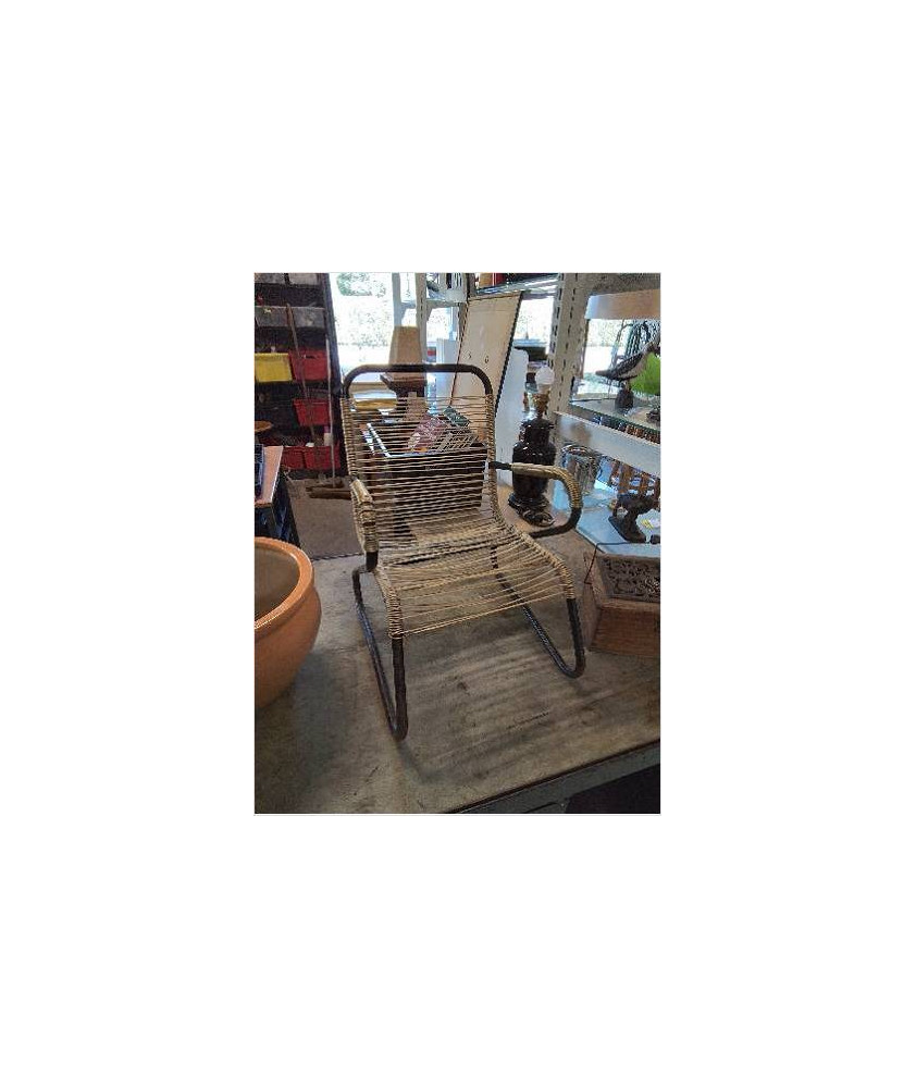 FAUTEUIL ENFANT SCOUBIDOU MÉTAL NOIR ANNÉES 50