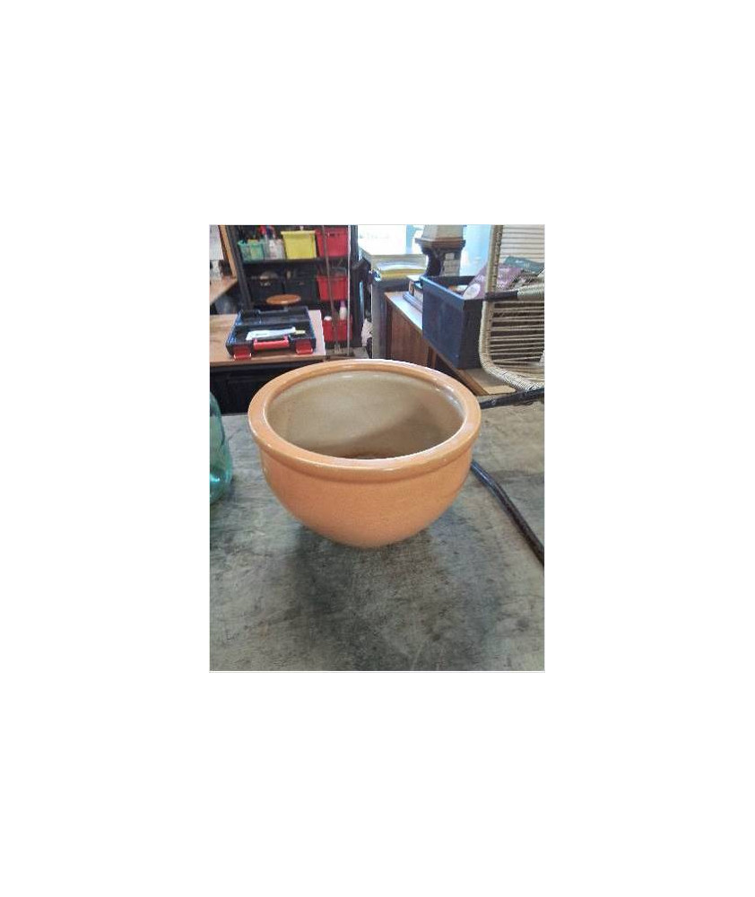 JARDINIÈRE CÉRAMIQUE ORANGE 29CM