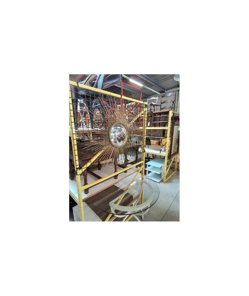 MIROIR SOLEIL CHATY VALLAURIS METAL 96 CM ANNEES 50/60 MIROIR SOLEIL CHATY VALLAURIS METAL 96 CM ANNEES 50/60
