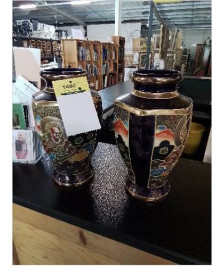 PAIRE DE VASES PORCELAINE SATSUMA