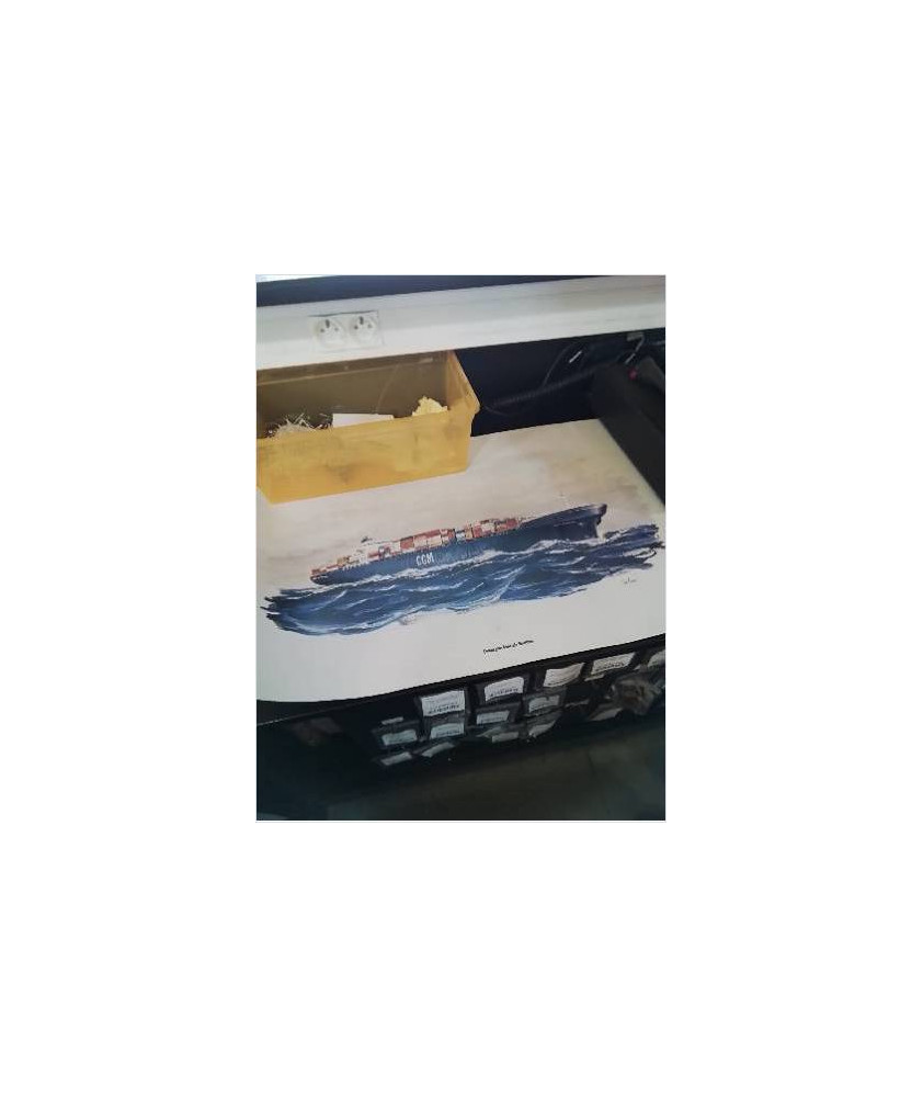 AFFICHE COMPAGNIE GÉNÉRALE MARITIME CGM 1990 60X40CM