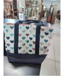 SAC TISSU COEUR ET JEAN