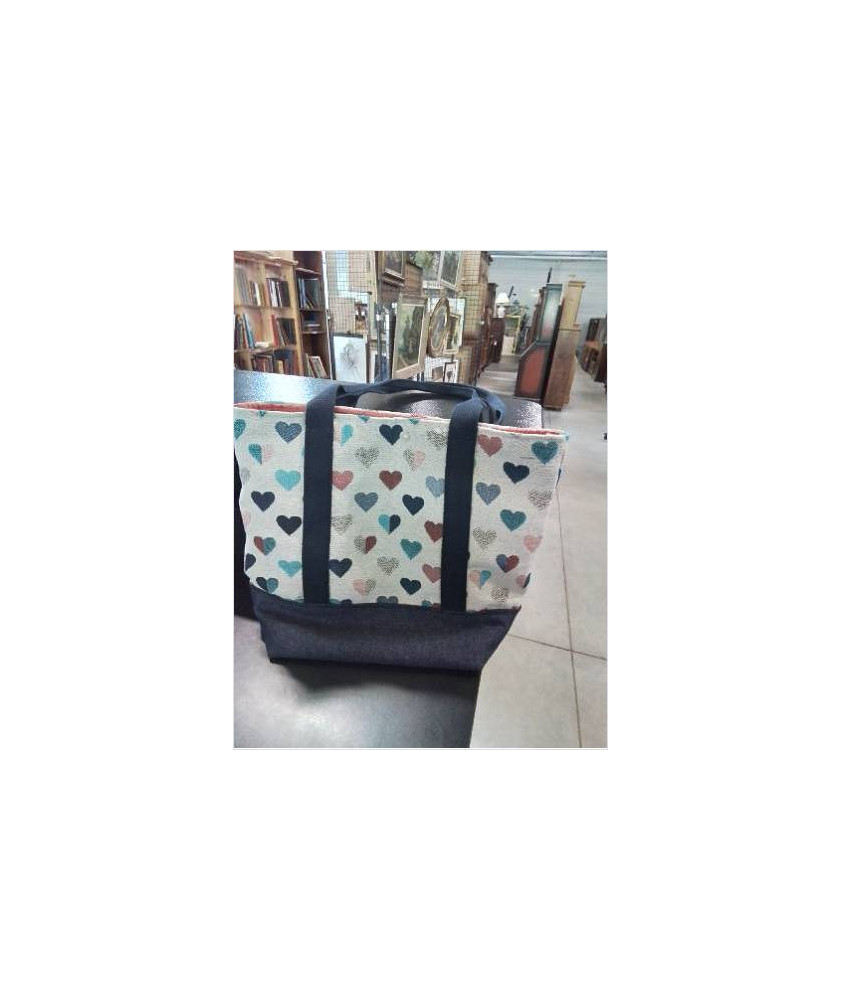 SAC TISSU COEUR ET JEAN