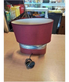 LAMPE CÉRAMIQUE ROUGE EG ARGENTÉ AJ ROUGE