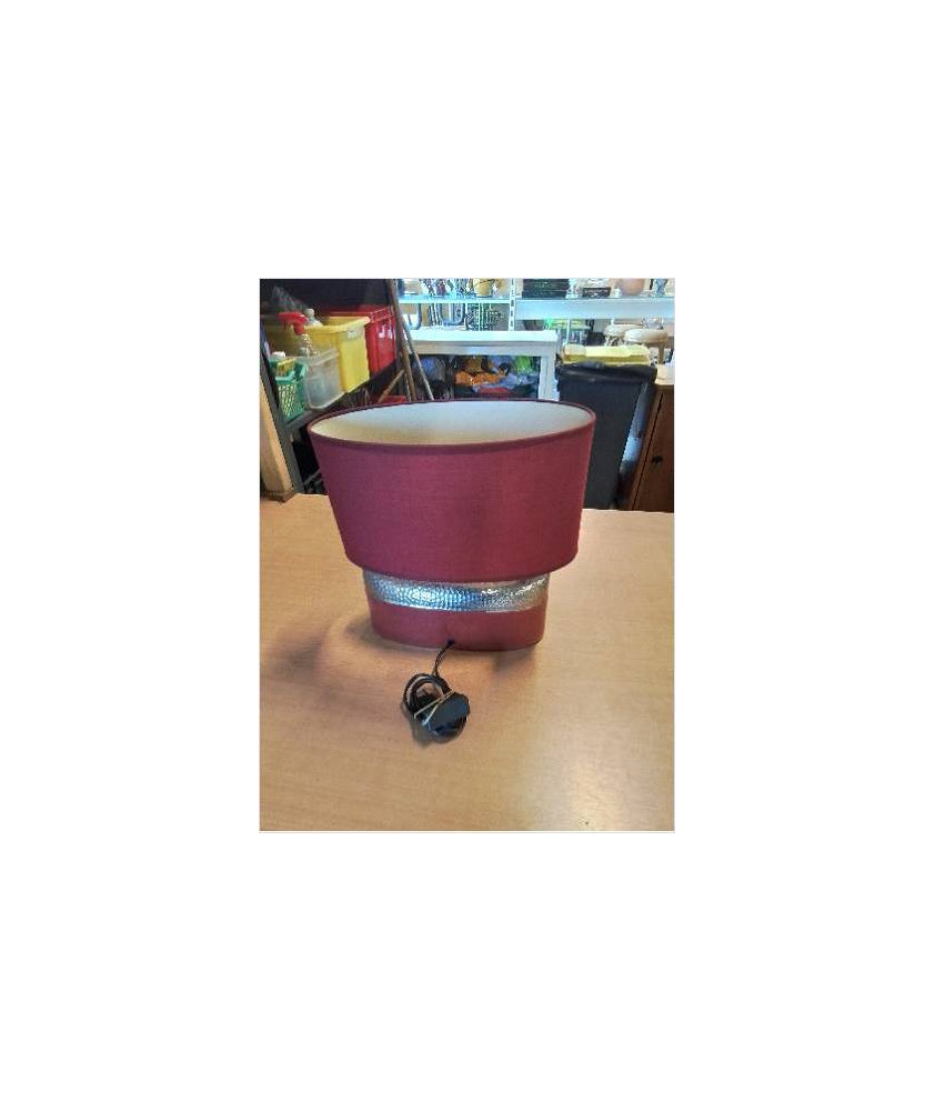 LAMPE CÉRAMIQUE ROUGE EG ARGENTÉ AJ ROUGE