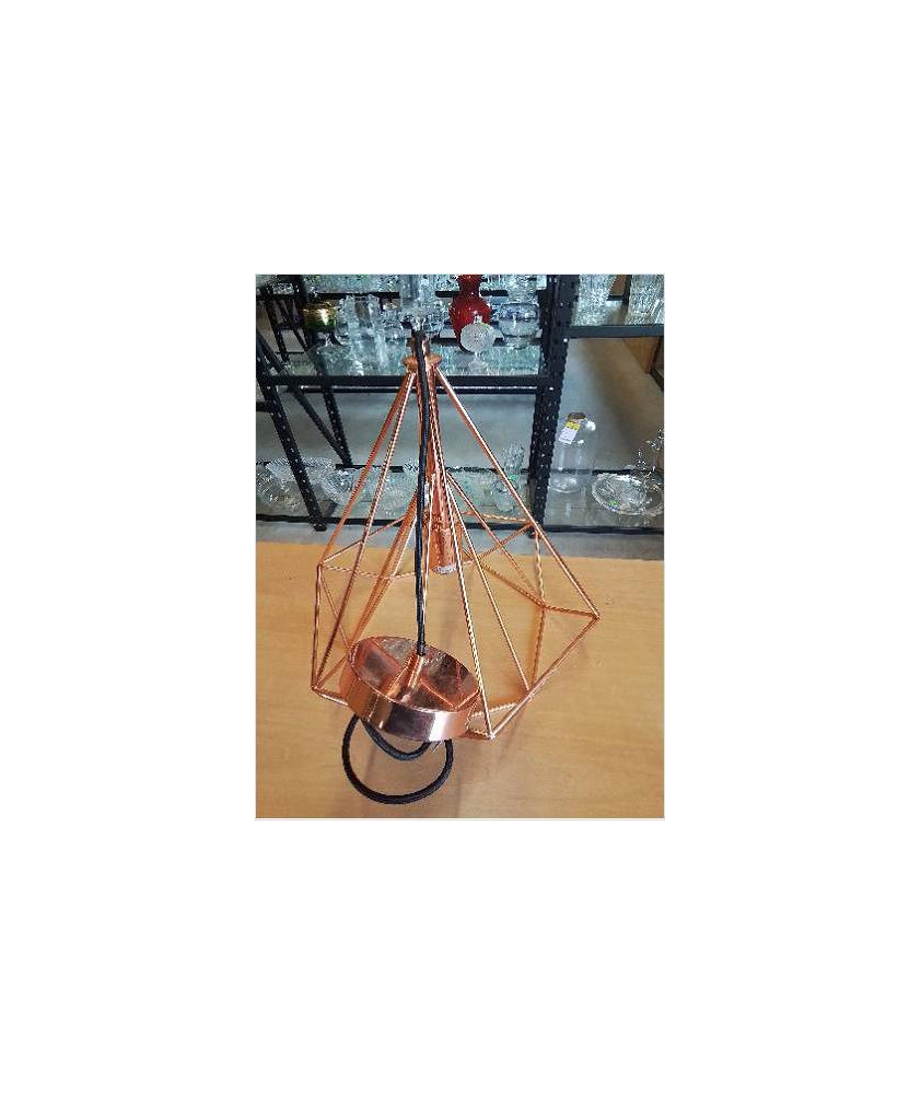 LUSTRE CAGE MÉTAL ROSE P198LCP