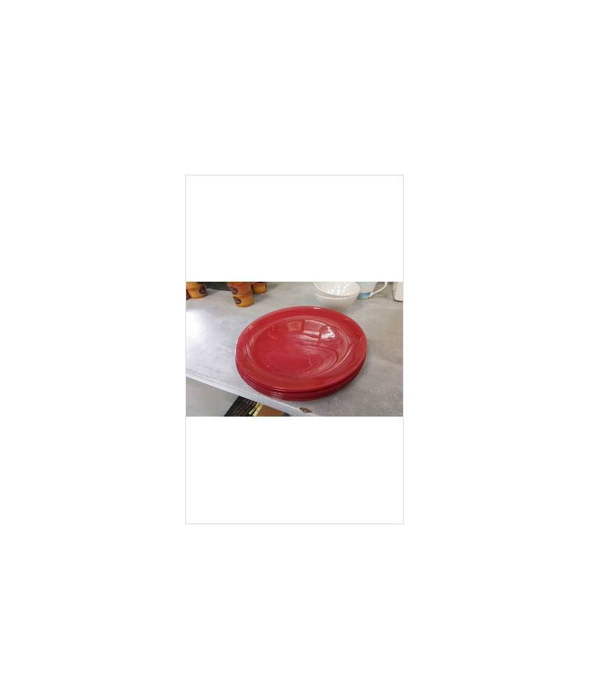 ASSIETTES EN VERRE ROUGES X6 