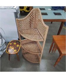 ETAGERE D’ANGLE ROTIN
