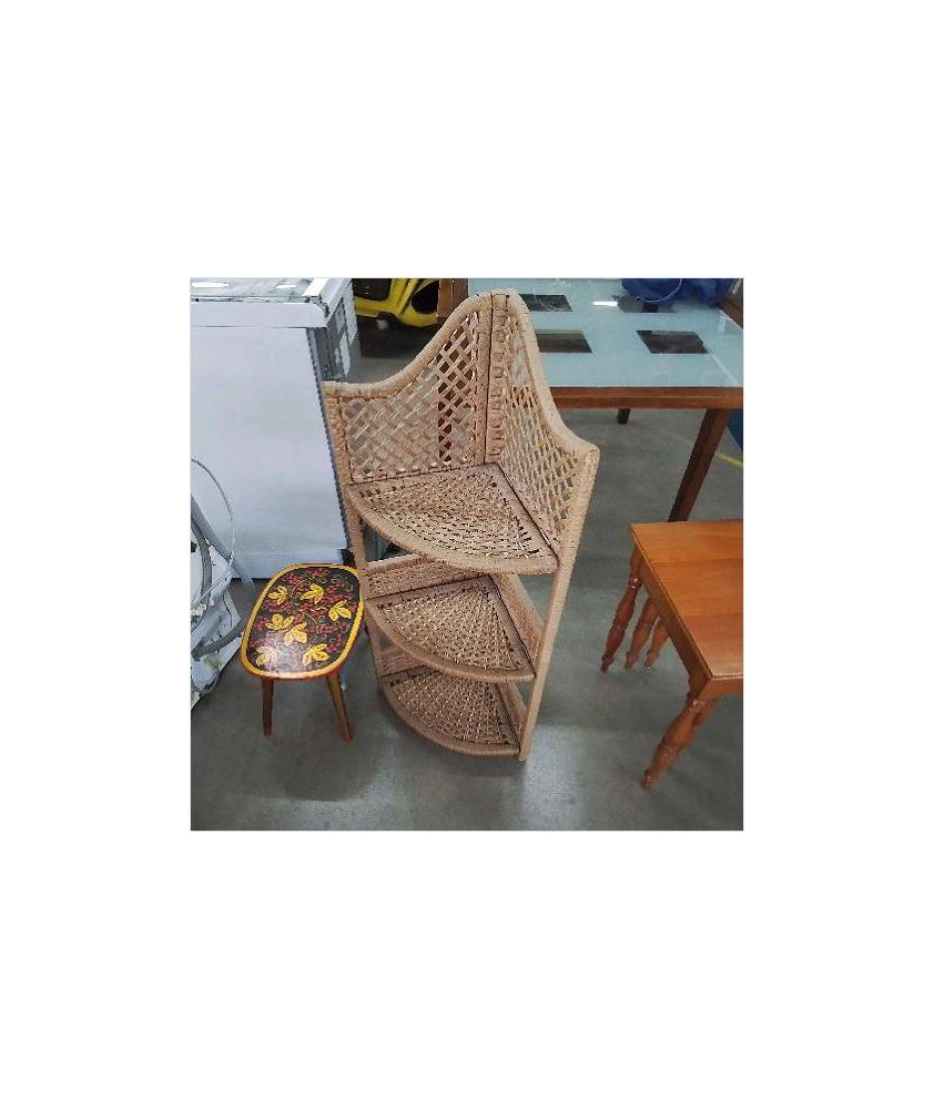 ETAGERE D’ANGLE ROTIN