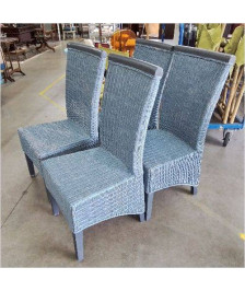 LOT 4 CHAISES OSIER GRISE 