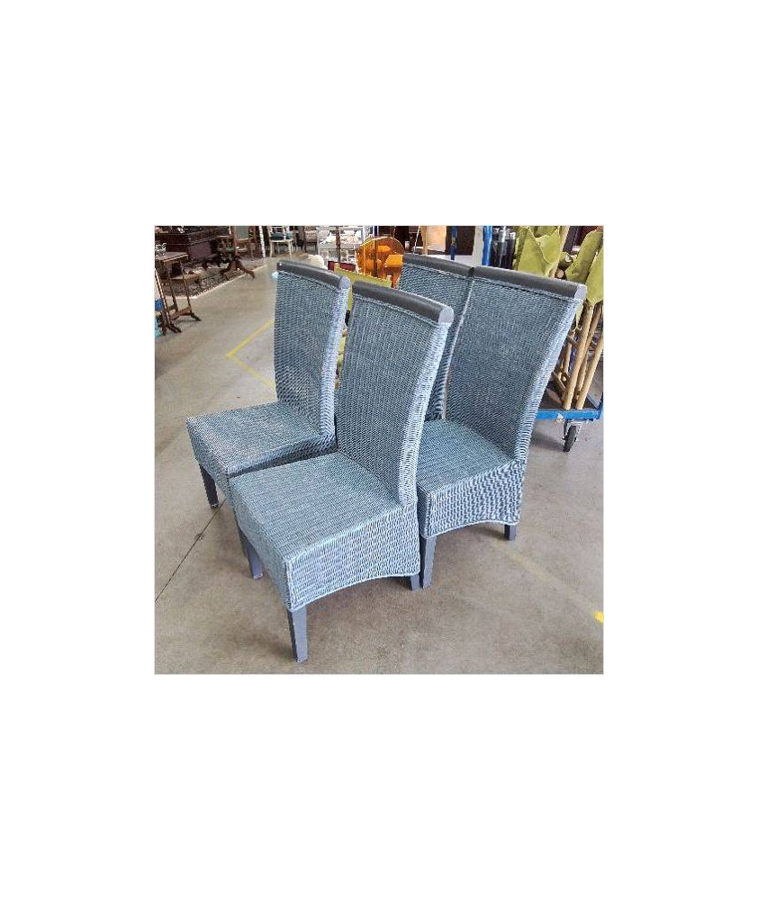 LOT 4 CHAISES OSIER GRISE 