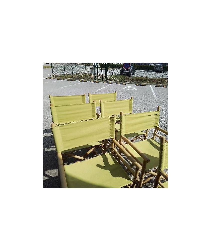 FAUTEUIL JARDIN BAMBOU TISSU VERT A L’UNITÉ 