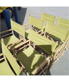 FAUTEUIL JARDIN BAMBOU TISSU VERT A L’UNITÉ 