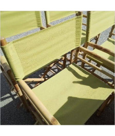 FAUTEUIL JARDIN BAMBOU TISSU VERT A L’UNITÉ 