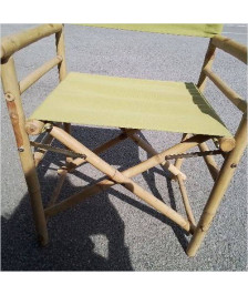 FAUTEUIL JARDIN BAMBOU TISSU VERT A L’UNITÉ 