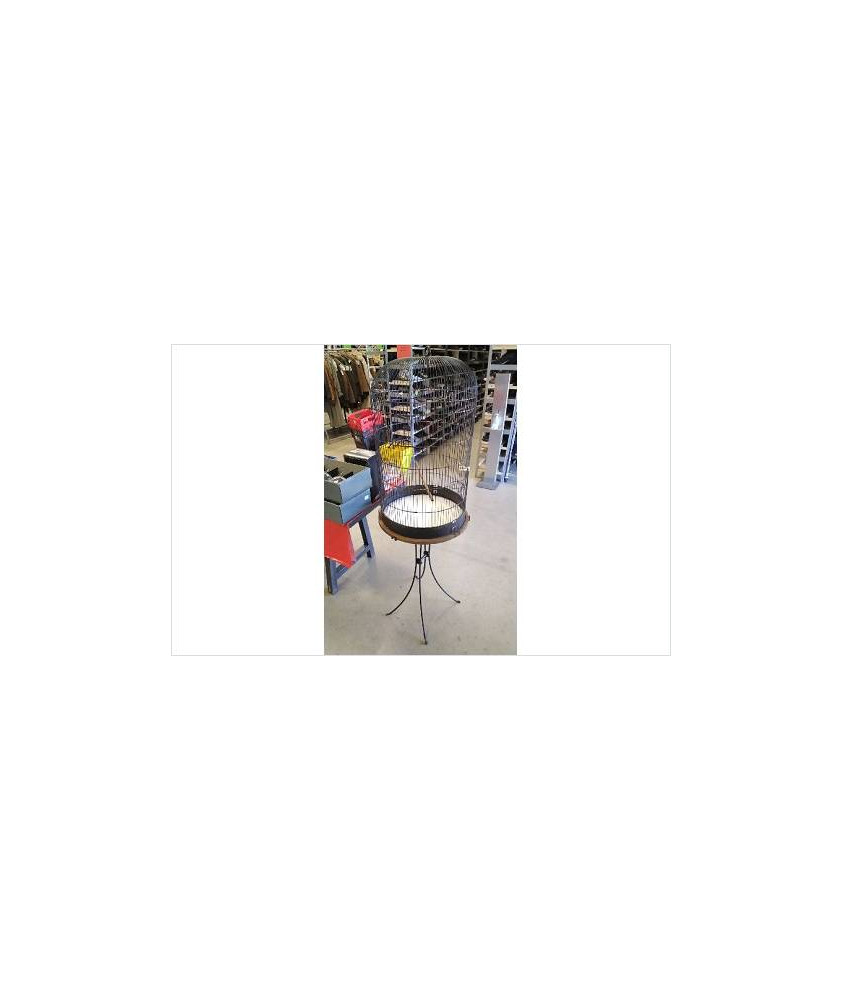 CAGE A OISEAU RETRO SUR SUPPORT 