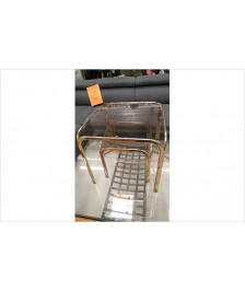 TABLE GIGOGNE METAL VERRE