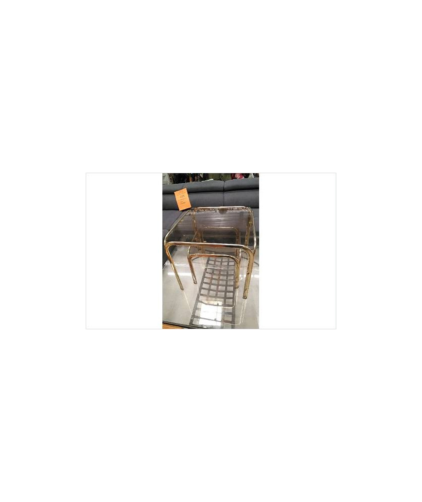 TABLE GIGOGNE METAL VERRE