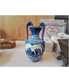 PETITE VASE BLEU MOTIF DAUPHIN 